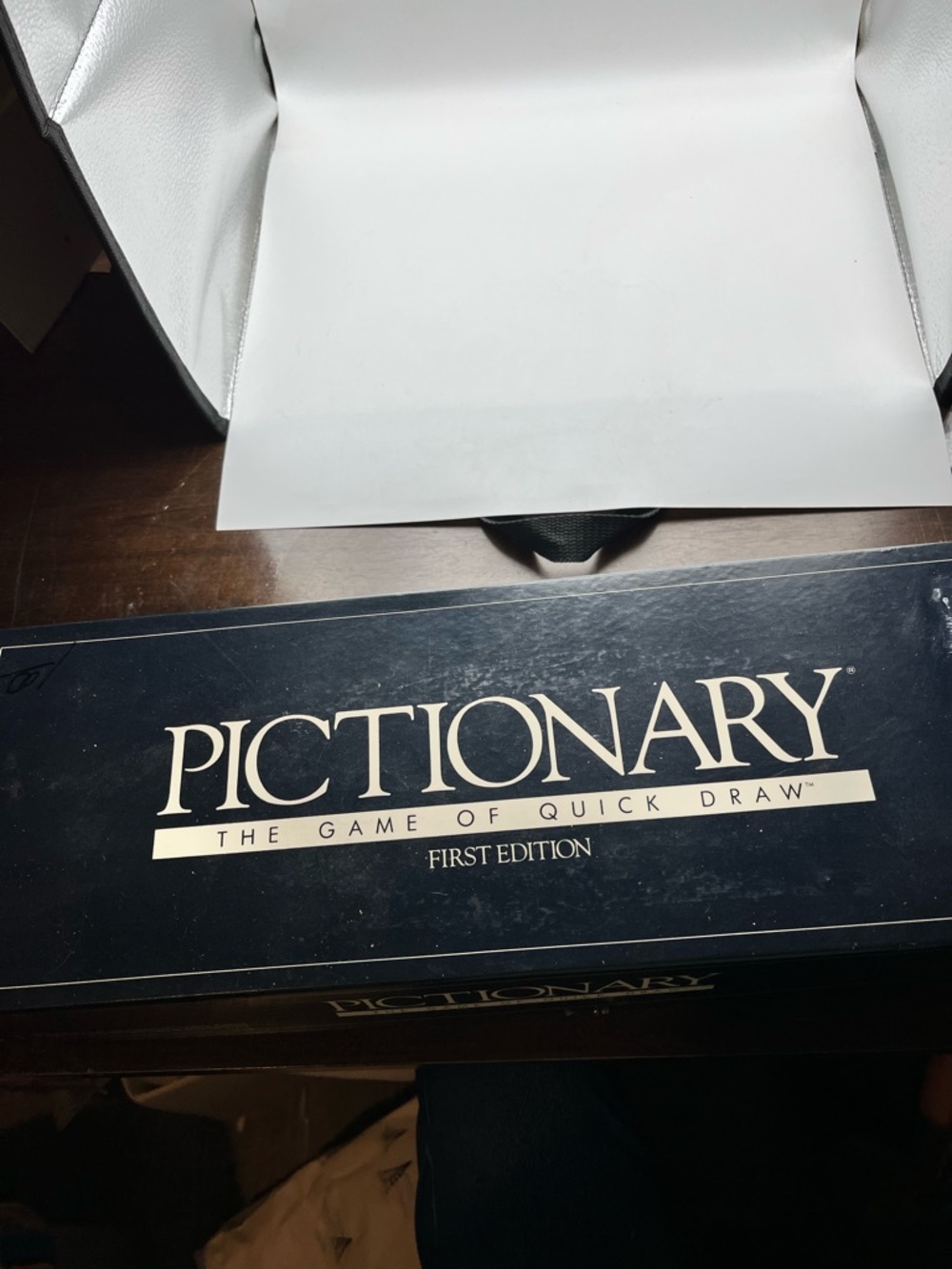 Pictionary First Edition Board Game - Navy Box with Cream Lettering